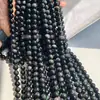 Ojos de arcoíris naturales ojos morados verdes cuentas redondas de obsidiana helada pulsera semiacabada cuentas sueltas negro dorado Yao Accesorios Mayoreo