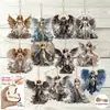 Set Transfronterizo de 12 Adornos de Madera de Niña Ángel, Llenos de Encanto, Decoraciones de Madera Adecuadas para Fiestas y Colgantes para el Árbol de Casa