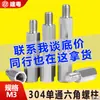 Espárrago hexagonal de una cabeza de acero inoxidable 304, utilizado para soportar y conectar tuberías, con roscas internas y externas, columna de hierro, fabricante de ferretería