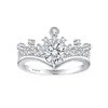 Anel de Coroa Vintage, Anel de Prata de Luxo de Nicho, Design em Prata Esterlina S925 Anel de Casamento. Anel coroa