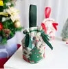 Bolsa Tote de Lona Maçã de Natal 2025 Embalagem de Véspera de Natal Saco de Presente Bolso com Cordão Venda no Atacado Bolsa Maçã