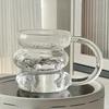 Taza de Oruga Irregular para Celebridad de Internet con Asa Taza de Café Taza Transparente de una Sola Capa Taza de Agua Creativa Taza de Vidrio Resistente a Altas Temperaturas