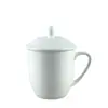Taza de té de cerámica con tapa taza de reunión blanco puro taza de té de oficina regalo taza de negocios con tapa taza de agua