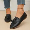 Comercio electrónico transfronterizo, talla grande, nueva colección de otoño 2026, mocasines planos sin cordones de punta cuadrada, mocasines casuales para mujer, zapatos planos de cuero
