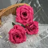 Rosa Diamante Simulada de Tres Cabezas Únicas, Flor de Rosa Simulada para Decoración de Bodas, Fotografía y Arreglos