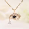 Collar de Diamantes Ojo del Diablo para Mujer Colgante con Forma de Gota Joyería Moda Estilo Oscuro Collar Ojo Negro Joyería de Diamantes de Cristal
