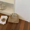 Bolso de Paja Tejida para Mujer Estilo Nuevo de Verano, Bolso Versátil Tipo Dumpling, Bolso de Mano Elegante de Rafia para Vacaciones en la Playa, Bolsa para Lonchera