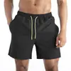 Calções de praia masculinos, calções de verão, calções de banho para spa, calções de natação, calções de quatro peças, dupla camada, tamanho grande, calças desportivas casuais impermeáveis.
