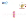 Conjunto de Brincos de Tarraxa em Liga de Titânio F136 com Zircônia Redonda Dupla 5A Pequenos Delicados Fofos de Amendoim para Orelha Nariz Piercing Corporal