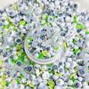 Venta al por mayor transmisión en vivo nuevo caliente azul gris joyería de uñas resina flor lazo perla material diamante plano