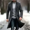 Nuevo Abrigo de Lana Gruesa de Longitud Media para Hombre Otoño/Invierno 2026, Gabardina Cálida de Lana Estilo Británico, Abrigo para Hombre Europeo y Americano