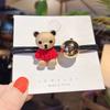 Estilo coreano Bonito Urso Cabelo Corda Menina Simples Anel de Cabelo ins Cyber Popular Alta Elástica Durável Borracha Tendão Bola Cabeça Corda
