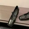 Zapatos Mary Jane Vintage Cómodos para Mujer 2026 Nuevo Estilo Otoño Punta Cuadrada Negra Corte Bajo Tacón Grueso Zapatos de Una Sola Pieza Zapatos para Viajar al Trabajo