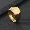 Europa y Estados Unidos joyería de fundición de acero inoxidable transfronteriza moda simple geométrica anillo liso para hombre y mujer anillo pulsera viento frío