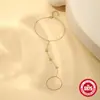 Pulsera de Cadena para Dedo con Lazo Minimalista de Plata de Ley S925 Pulsera Anillo de Lujo Ligero de Gama Alta Popular Transfronteriza Europea y Americana para Mujeres