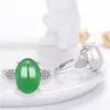 Anel de prata de lei S925 com ágata e calcedônia, moda feminina, anel aberto de alto requinte, joia de jade antigo, atacado
