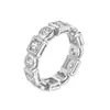 Anillo de Plata de Ley S925 de 3.5 mm con Moissanita, Modelo Nuevo de Venta Caliente Transfronterizo Europeo y Americano, con Diseño de Nicho, a la Moda, Lujo Ligero y Versátil