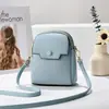 Bolso pequeño de color liso estilo coreano, nueva moda verano 2024, bolso versátil de hombro y cruzado con patrón de lichi, para teléfono móvil y monedero