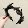 Faixa de Cabelo Doce e Elegante com Laço, Faixa de Cabelo em Formato de Coração Super Brilhante, Sensação de Luxo de Conto de Fadas, Faixa de Cabelo Versátil de Rede