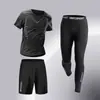 Roupa de Ginástica Secagem Rápida Transfronteiriça Conjunto Masculino Calça Legging Esportiva Peça Única Corrida Respirável Alta Elasticidade Treinamento de Basquete