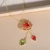 Versión Alta Shijia Idyllia Collar de Flores de Colores para Mujer Moda Europea y Americana Colgante de Flor Multicolor Cadena para Clavícula Transfronterizo