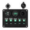 Tomada de Força com Voltimetro e USB Modificada para Carro RV Carro Iate Painel Combinado de 5 Posições 6 Posições Interruptor Alavanca