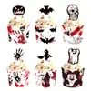 Suministros para Fiestas Nuevos Transfronterizos Decoración Halloween Tarjeta Inserto para Borde de Pastel Tarjeta de Enchufe Decoraciones de Tarjeta Adornos de Inserción