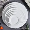 Platos Redondos Blancos Puros Estilo Occidental de Cerámica para Hotel Platos Comerciales Platos para Bistec Platos de Hueso Platos Planos Platos Hondos Venta al por Mayor para Exportación