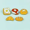 Broche Tema Pão Desenho Tostada Sanduíche Pão Fofo Liga Metálica Emblema Acessórios para Roupas Bijuterias Atacado
