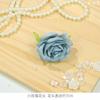 Flores Simuladas de Rosa Pequeña Tela de Seda Cabeza de Rosa Segura Venta al por Mayor Decoración de Pared de Flores para Fondo de Salón de Bodas Arreglo Floral Azul