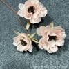 Ventas Directas de Fábrica Flor Artificial Inteligente de Peonía de Tres Cabezas Decoración para Salón de Bodas Hogar Accesorios para Sesión de Fotos Flor de Fila para Piso Flor Falsa