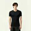 Camiseta de manga corta Yidi hecha a medida para hombre, de secado rápido, cuello redondo, con patrón de jacquard, transpirable y elástica, diseñada para exportación a Europa, EE. UU. y Sudamérica