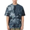 Camiseta Casual para Hombre de Fábrica Personalizada Cuello Redondo Algodón Puro Tie-Dye Teñido Colgante Color Degradado Lavada Holgada Talla Grande Moderna de Manga Corta