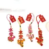 Colgante de Campanilla de Buena Suerte, Colgante con Texto, Colgante de Campanilla, Colgante de Letrero de Madera Roja Auspicioso y Seguro