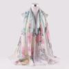 Bufanda de seda de alta calidad con estampado floral, elegante y combinable, para otoño e invierno, ligera y transpirable para mujer.
