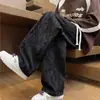 Pantalones de pana transfronterizos para hombre, primavera y otoño, pierna recta holgada, marca de tendencia estilo americano, pantalones casuales largos tie-dye elegantes para hombre