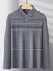 Camiseta de manga larga para hombre de mediana edad para padre con camiseta holgada con bolsillo para mediana edad y ancianos, camisa básica de solapa delgada para ancianos, polo