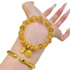 Nuevo Pulsera del Dios de la Riqueza Amarillo Estilo Chino, Lujo Ligero, Nuevo Diseño de Nicho, Atrae Riqueza y Fortuna, Pulsera de Gama Alta Regalo para Mujeres