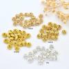 18K cor de ouro talão redondo abóbora disco voador espaçador frisado espaçador diy pulseira colar jóias soltas contas atacado