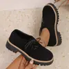 Estilo Novo Europeu e Americano Transfronteiriço Versátil Cadarço 2025 Moda Comércio Exterior Estilo Britânico Sapatos Pequenos de Couro Primavera e Outono Mocassins Atacado Tamanho Grande