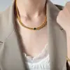 Nuevo Hip-Hop Chino Ropa Apilada Estilo Frío Cadena Gruesa Distintiva Collar Pulsera Joker de Acero de Titanio Oro de 18k Joyería Europea y Americana