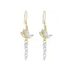 Pendientes de Borla con Mariposa Tachonados de Diamante de Zirconia de Oro Real Chapado en Cobre 2026 para Mujer, Estilo de Diseño Romántico de Nicho, Elegante Joyería para Orejas