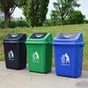Contenedor de Basura de 30L para Exterior con Tapa Crock Clasificación Contenedor de Basura de Plástico Centro Comercial Calle Propiedad Almacenamiento de Basura Contenedor de Basura