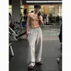 Pantalones de Chándal Rectos de la Línea Hasselblad Americana para Hombre Primavera Verano Fitness Deportes Pantalones de Caída Adolescente Sueltos Casuales