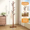 Perchero de madera maciza, tendedero de madera de una barra, estante simple moderno de pie para dormitorio
