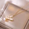 Colar Feminino Pérola de Água Doce Nicho Design Ins Tridimensional Borboleta Concha Pulseira Micro-incrustação Conjunto OT Fivela Colar