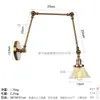 Lámpara de pared de doble sección de hierro y vidrio simple estilo americano para decoración de dormitorio, café, restaurante, Amazon