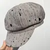 Chapéu Octogonal de Lã Novo 2025 para Mulheres, Chapéu de Pintor Versátil da Moda Outono e Inverno, Boina Xadrez Britânica Retrô Atacado