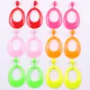 Pendientes de moda exagerados, pendientes de acrílico con forma de gota hueca, pendientes vintage de color, joyería europea y americana para mujer.