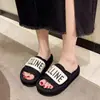 Pantuflas de Lona Gruesa con Suela Gruesa para Mujer, Talla Grande, Exportación 2024, Para Usar al Aire Libre, Mocasines Casuales Perezosos de Velcro, Pantuflas de Moda para Otoño